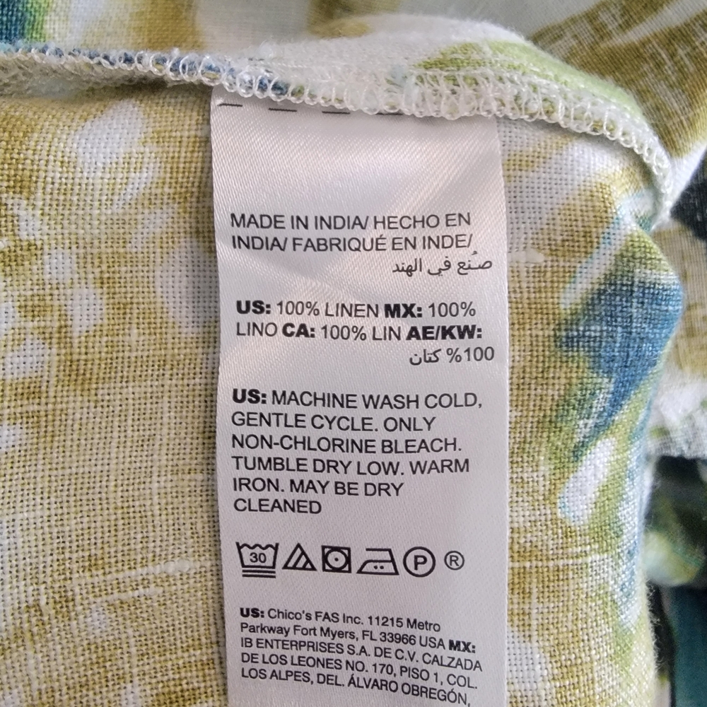Chico's Tropical Leaf Print Pants - Picture 4 of 4